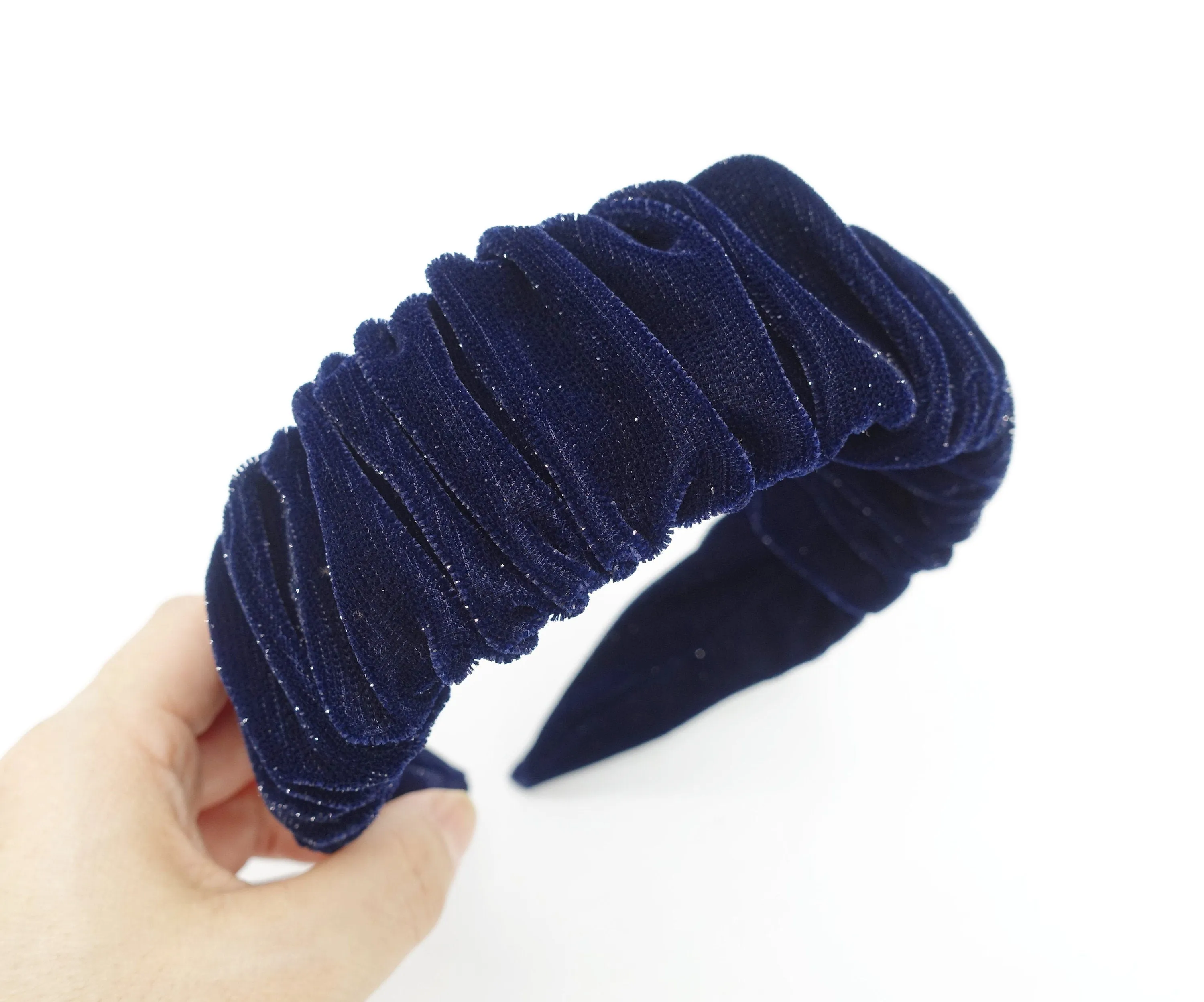 velvet headband ruched hairband glittering fabric hair accessory shop for women