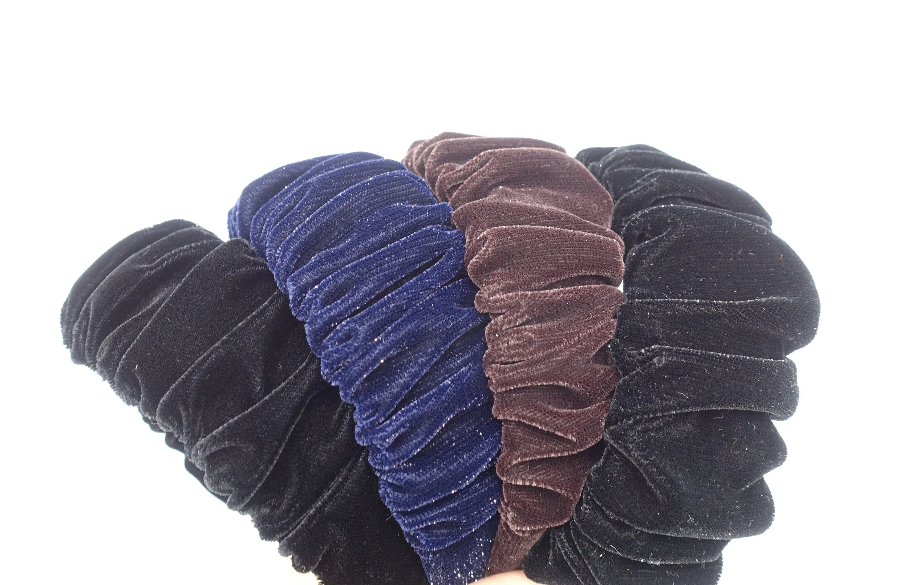 velvet headband ruched hairband glittering fabric hair accessory shop for women