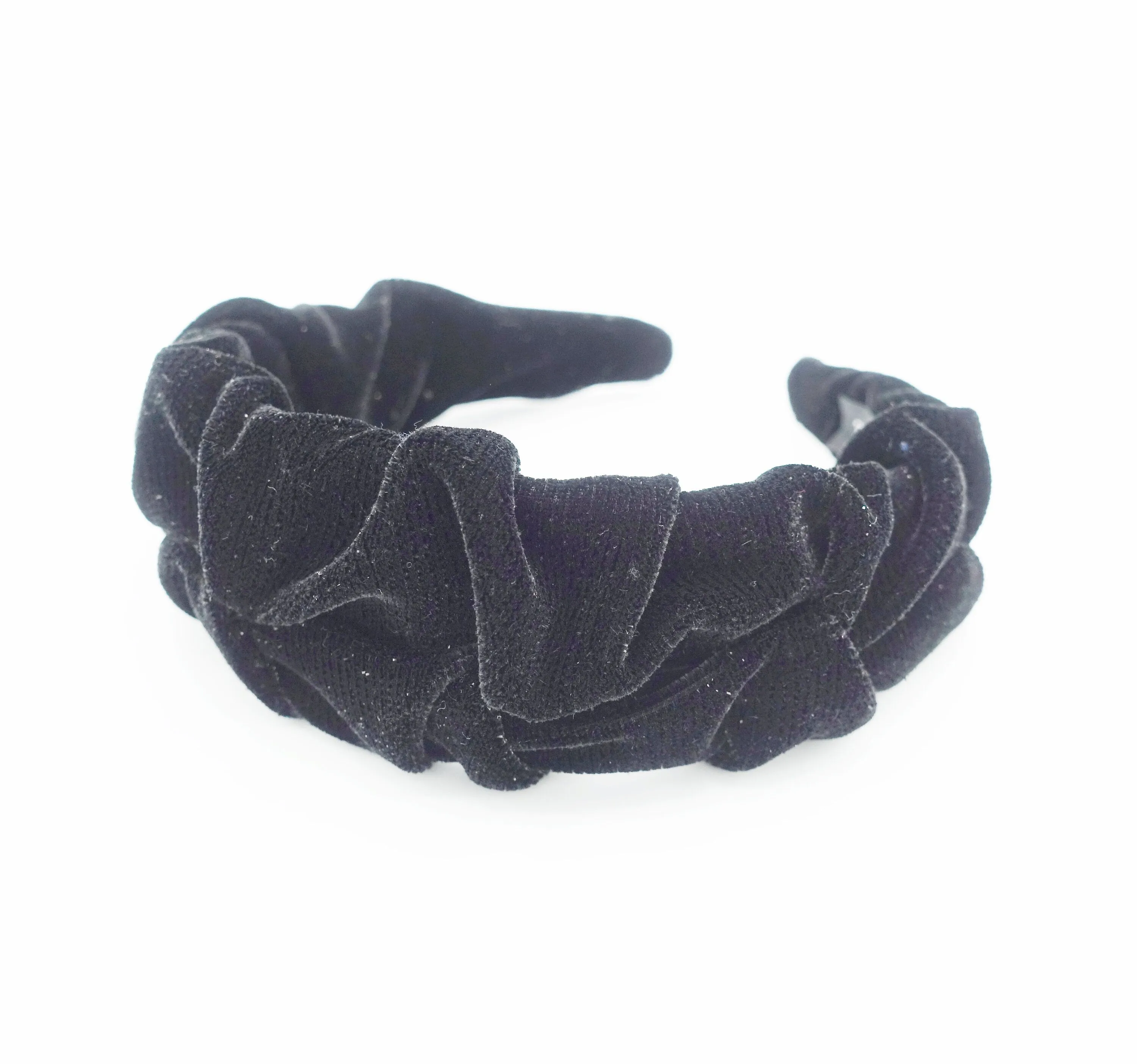 velvet headband, twist pleated headband, stylish Fall Winter fashion hairband for women