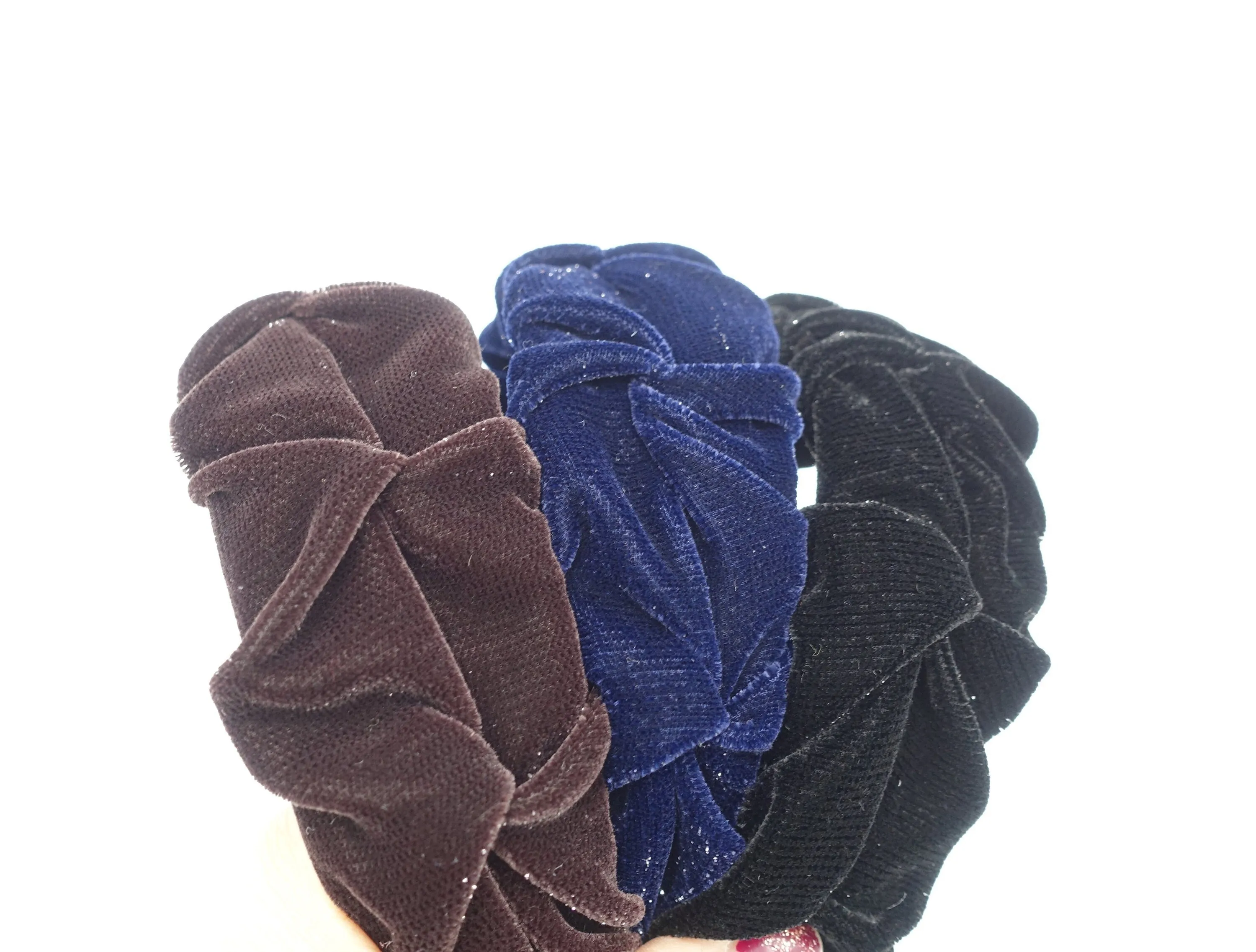 velvet headband, twist pleated headband, stylish Fall Winter fashion hairband for women