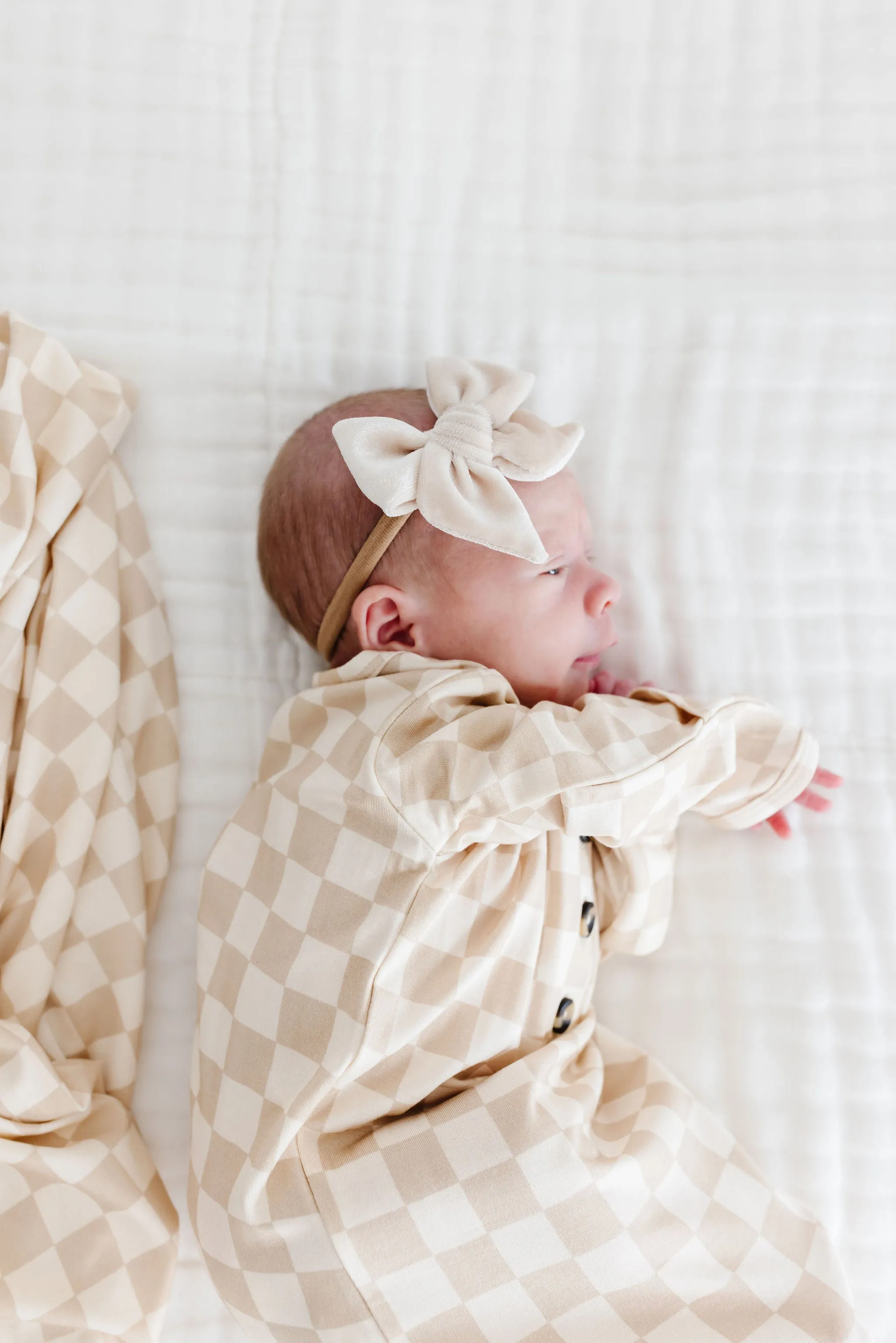 Velvet - Latte Bow Headband