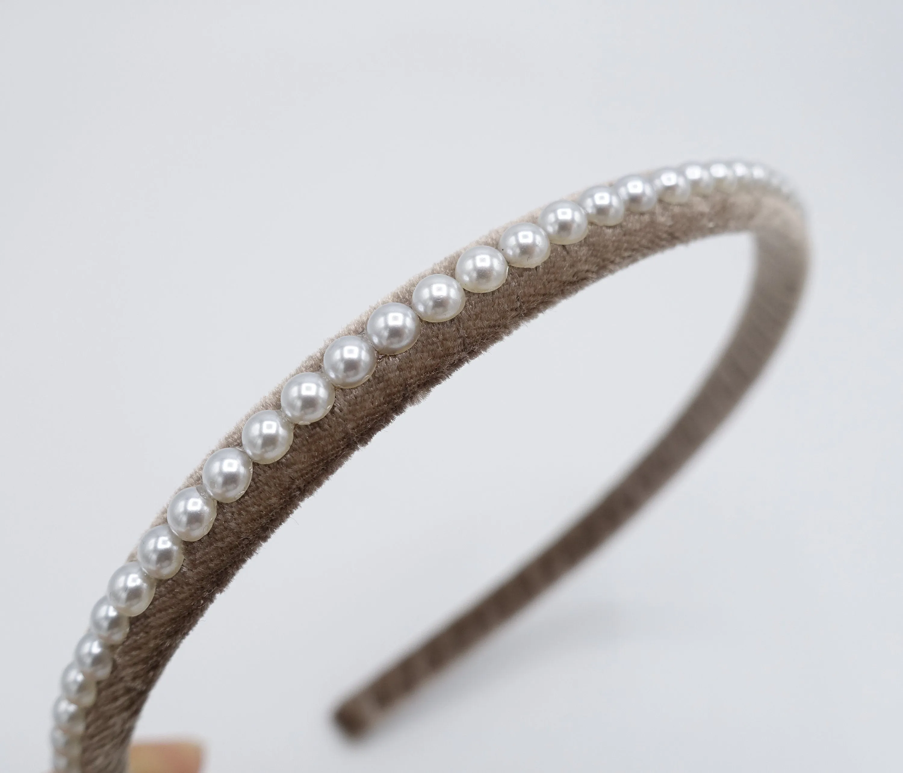 velvet pearl headband, velvet wrap headband, casual headband for women