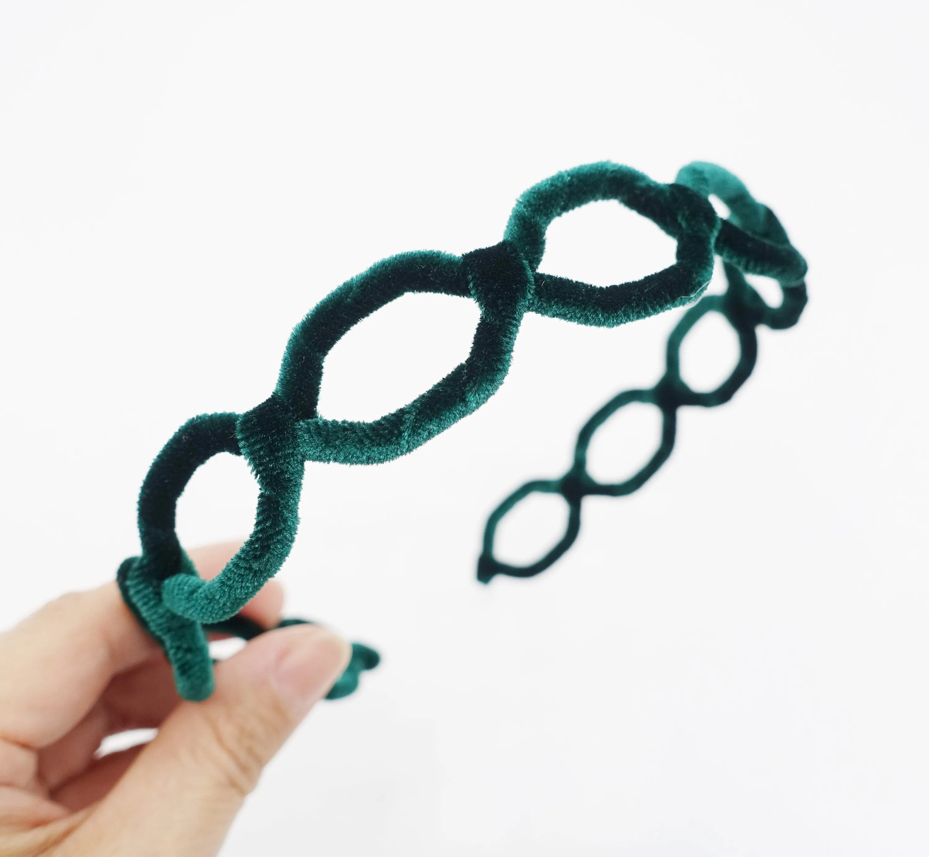 velvet wrap honeycomb pattern headband for women hairband Fall Winter hair accessory