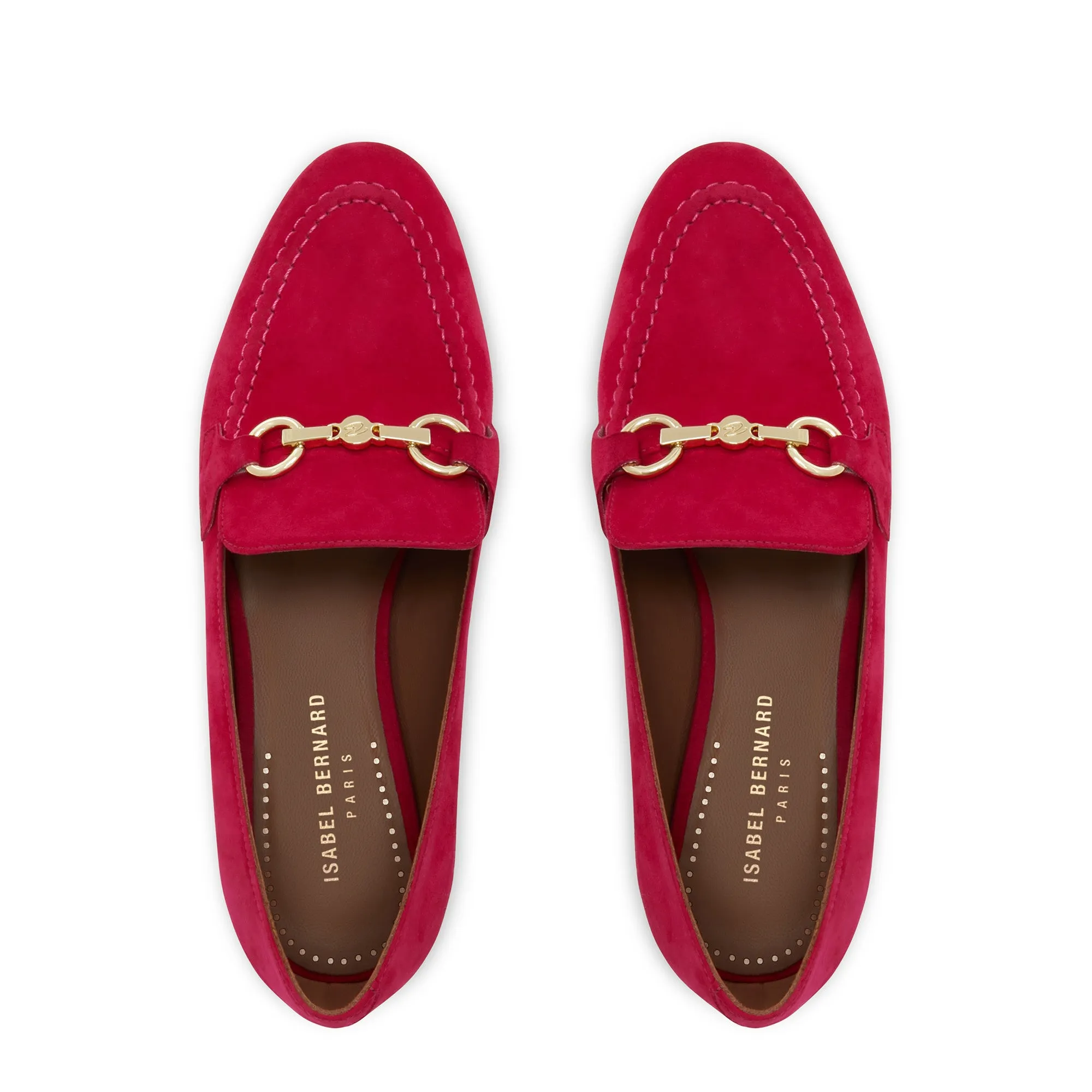 Vendôme Fleur fuchsia suede loafers