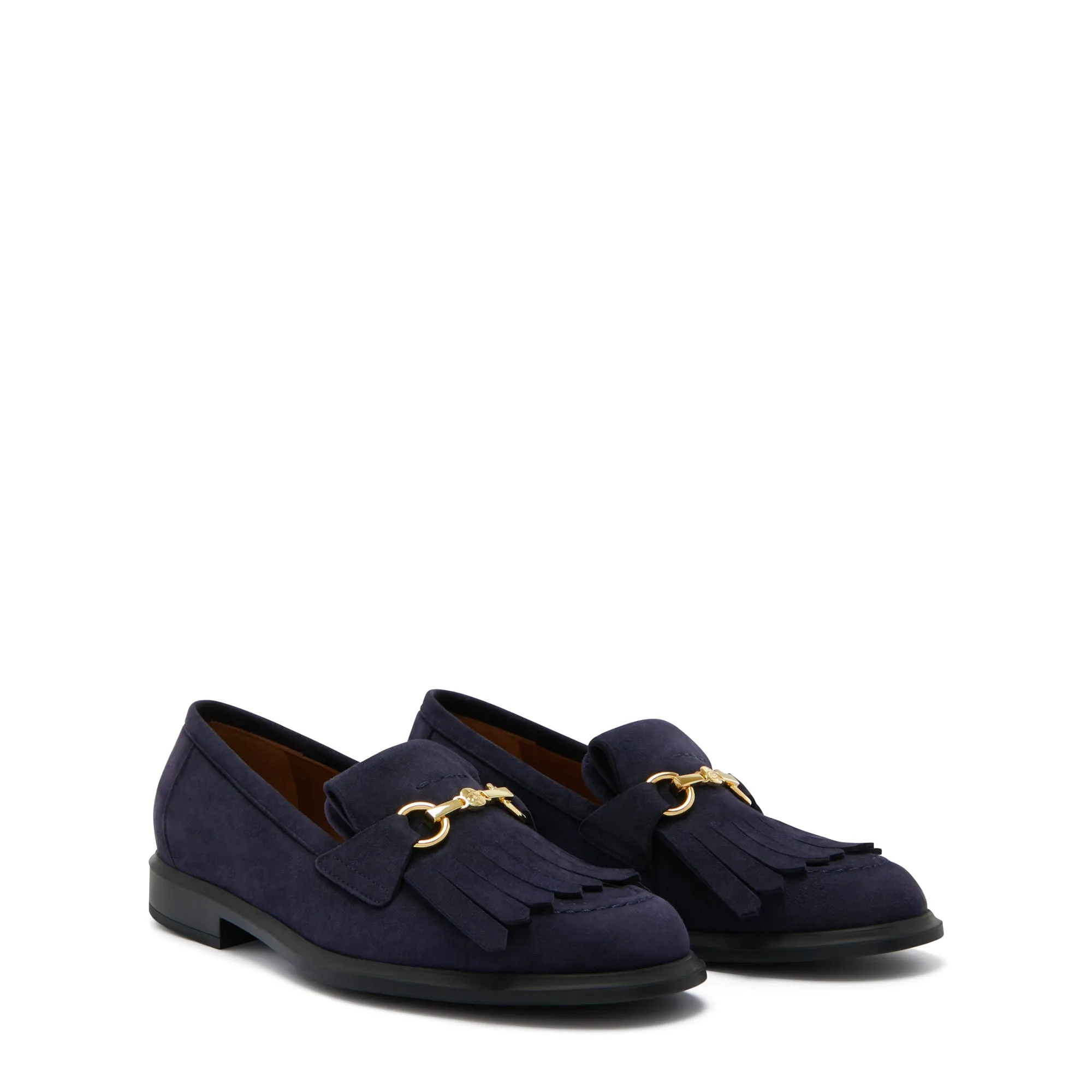 Vendôme Lave blue suede loafers