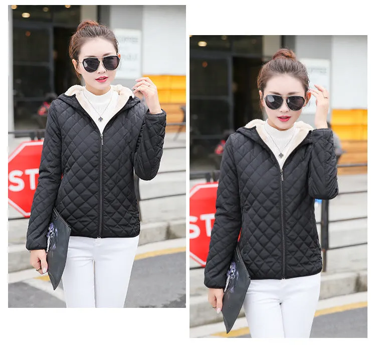 VenusFox Parkas hooded basic jackets Winter Coats