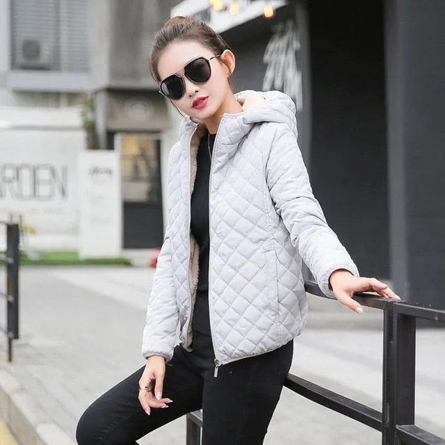 VenusFox Parkas hooded basic jackets Winter Coats