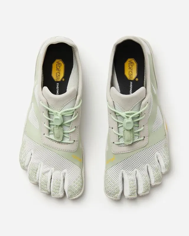 Vibram Five Fingers Ladies KSO EVO Shoes Barefoot Feel Footwear - White/Green/White