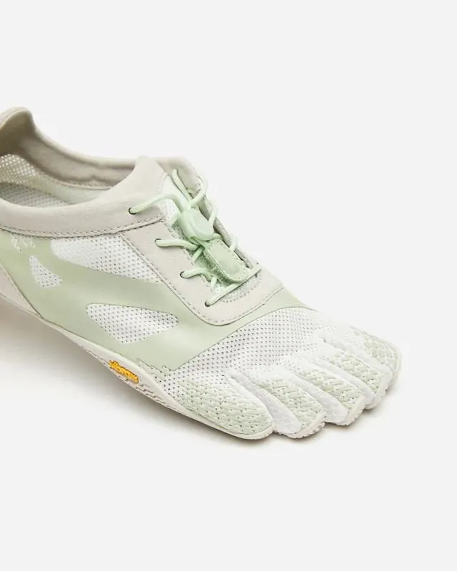 Vibram Five Fingers Ladies KSO EVO Shoes Barefoot Feel Footwear - White/Green/White