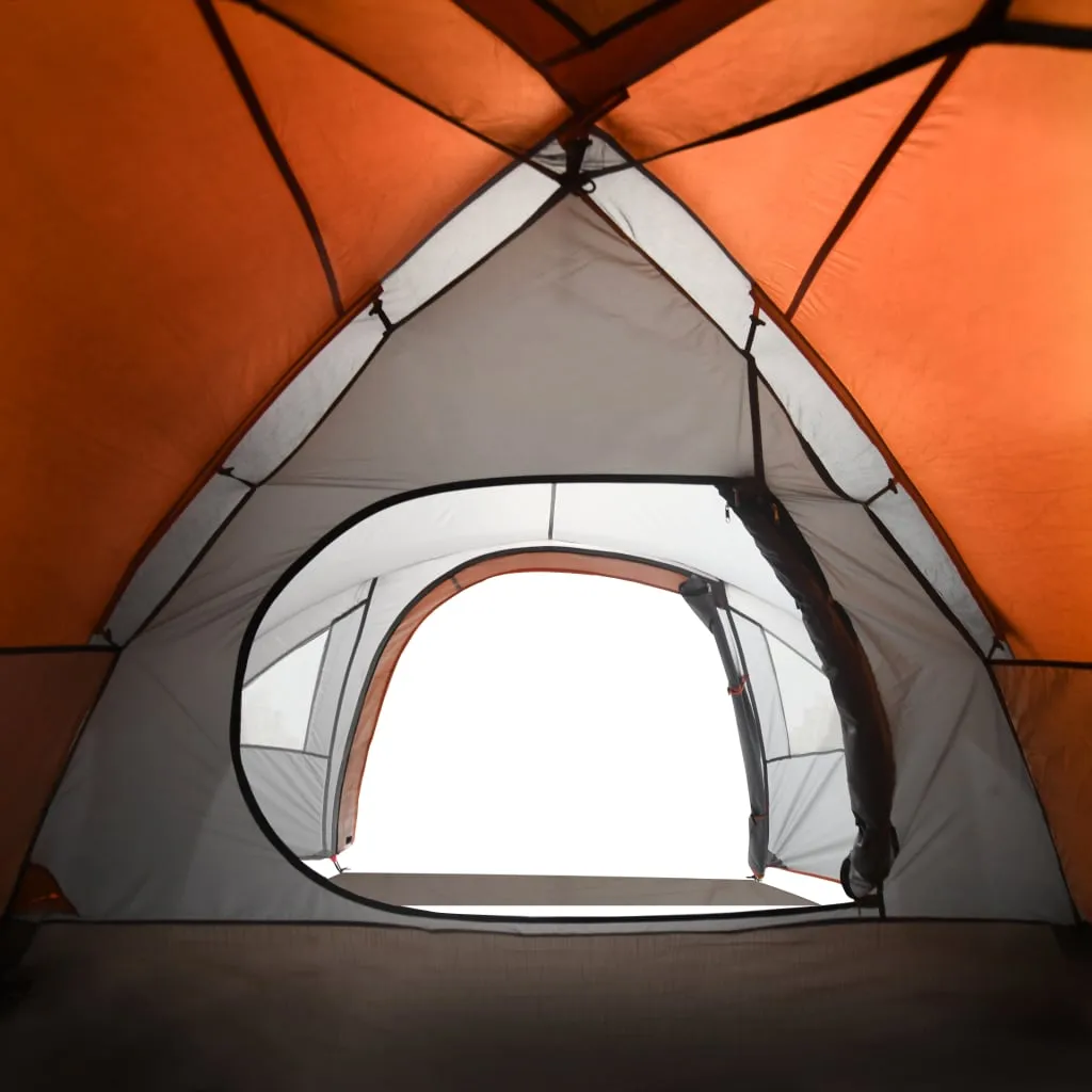 vidaXL Camping Tent Dome 4-Person Orange Waterproof