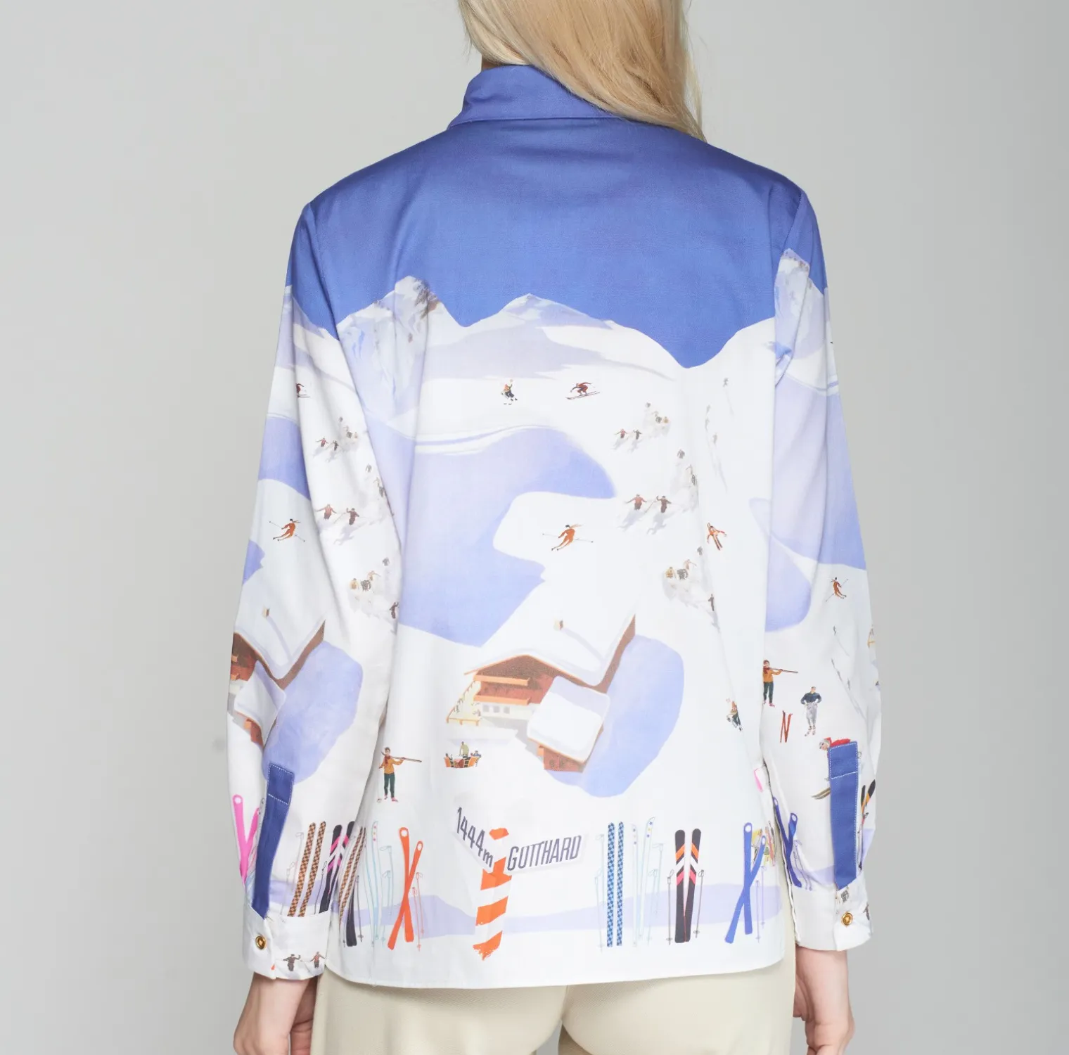 Vilagallo Blouse Cotton Ski Scene