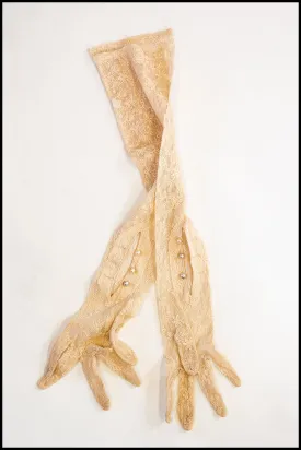 Vintage 1930s Long Lace Gloves