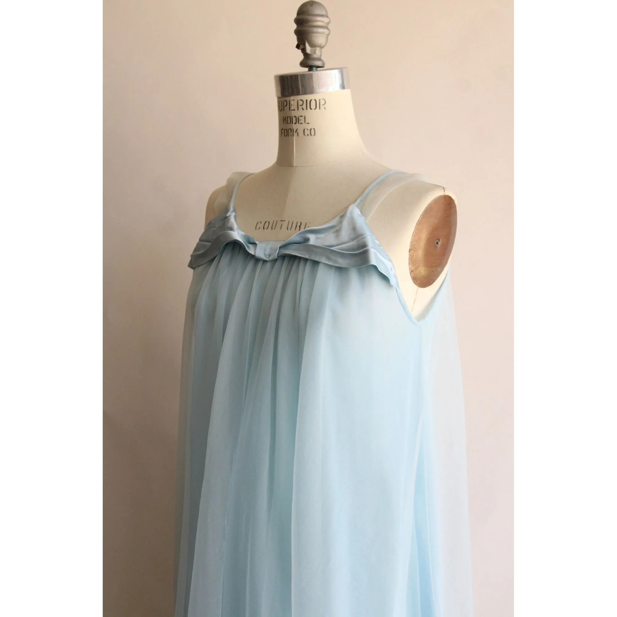 Vintage 1960s Nightgown Blue Babydoll Nightgown