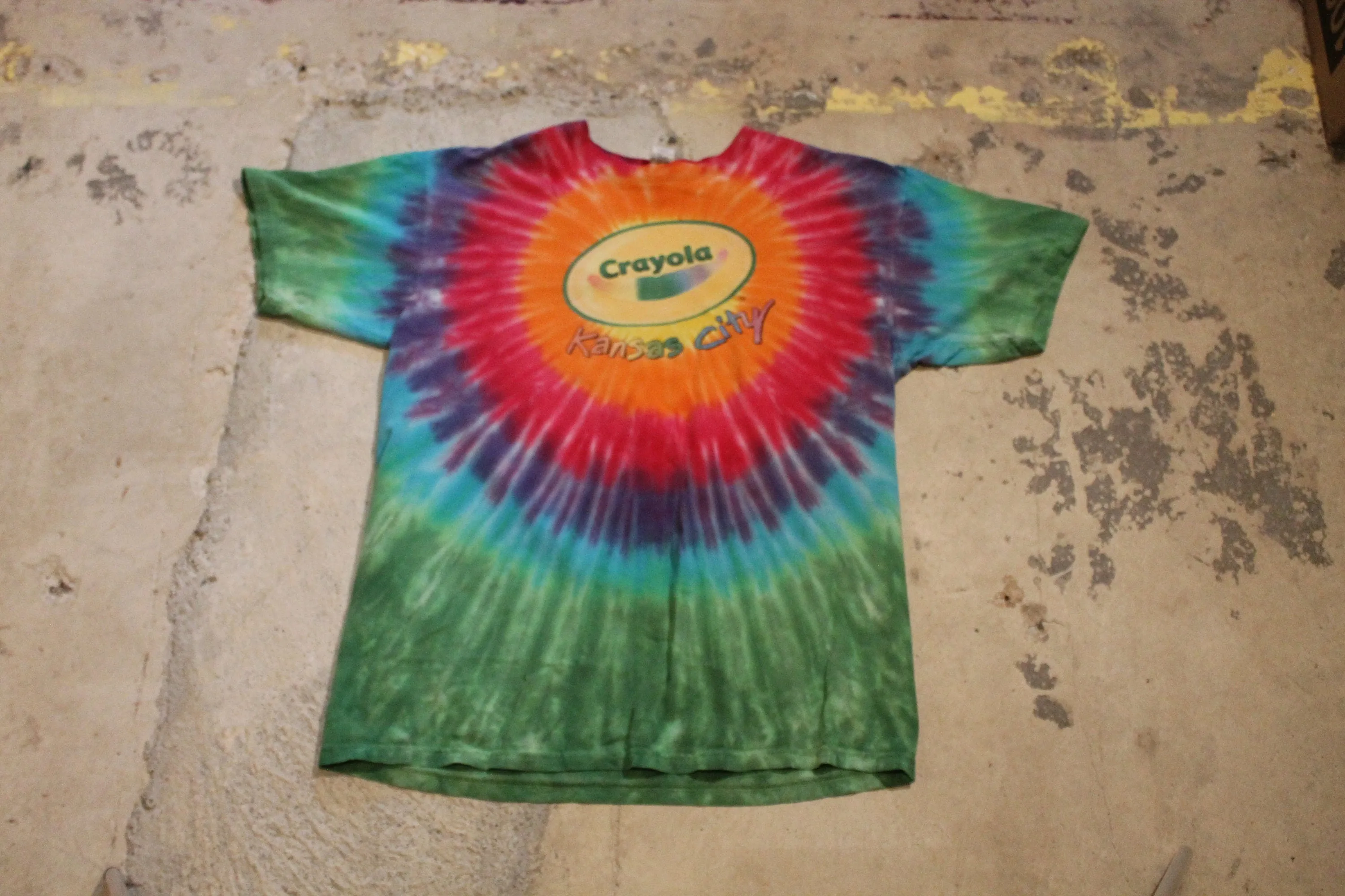 Vintage 1990s Crayola Kansas City Tie Dye T Shirt