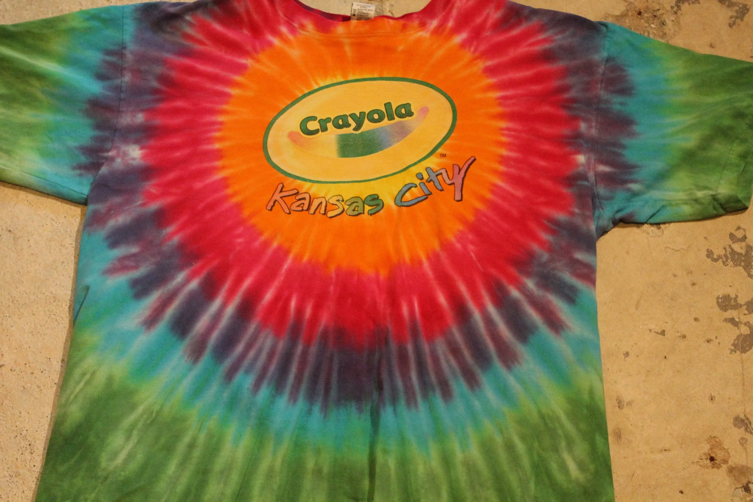 Vintage 1990s Crayola Kansas City Tie Dye T Shirt