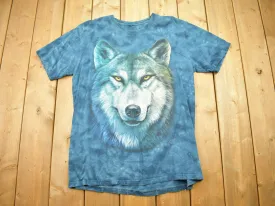 Vintage 1990s Grey Wolf Tie Dye Graphic T Shirt