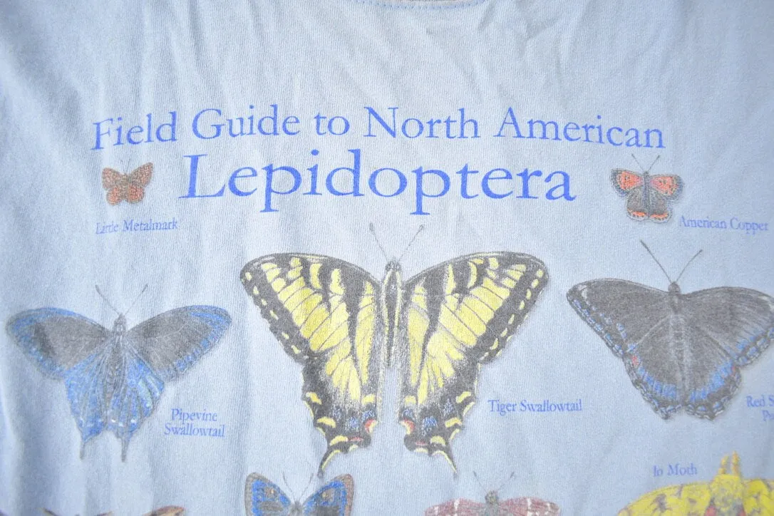 Vintage 1990s Lepidoptera Butterfly Encyclopedia Single Stitch Graphic T-Shirt