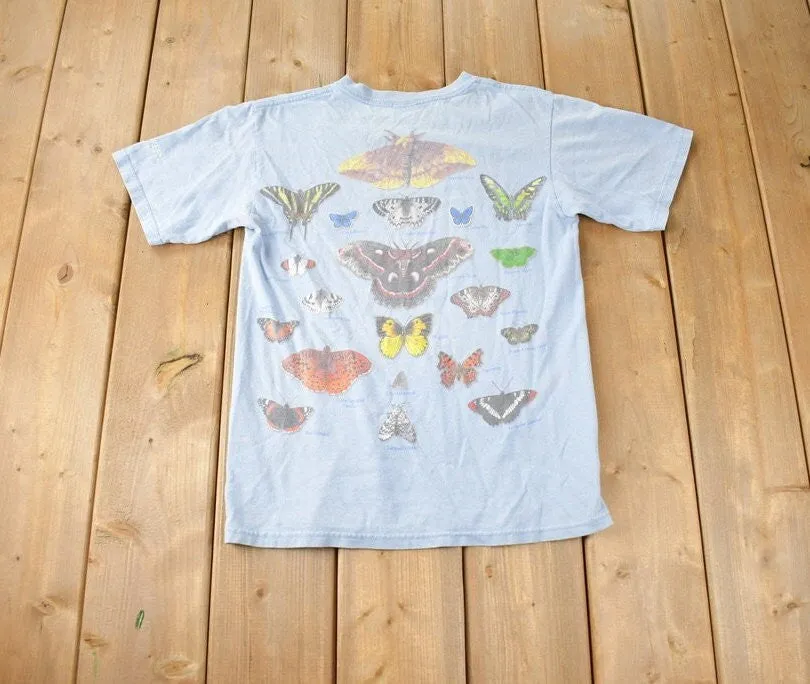 Vintage 1990s Lepidoptera Butterfly Encyclopedia Single Stitch Graphic T-Shirt