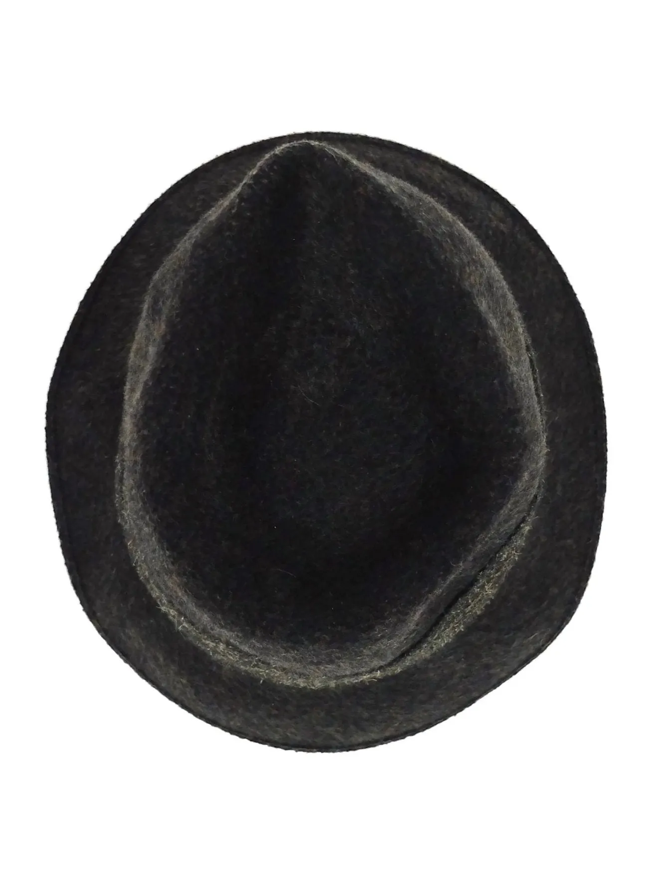 Vintage 40s Mens Robin-Sport Dark Grey Felt Wool Brimmed Fedora Hat with Fabric Trim