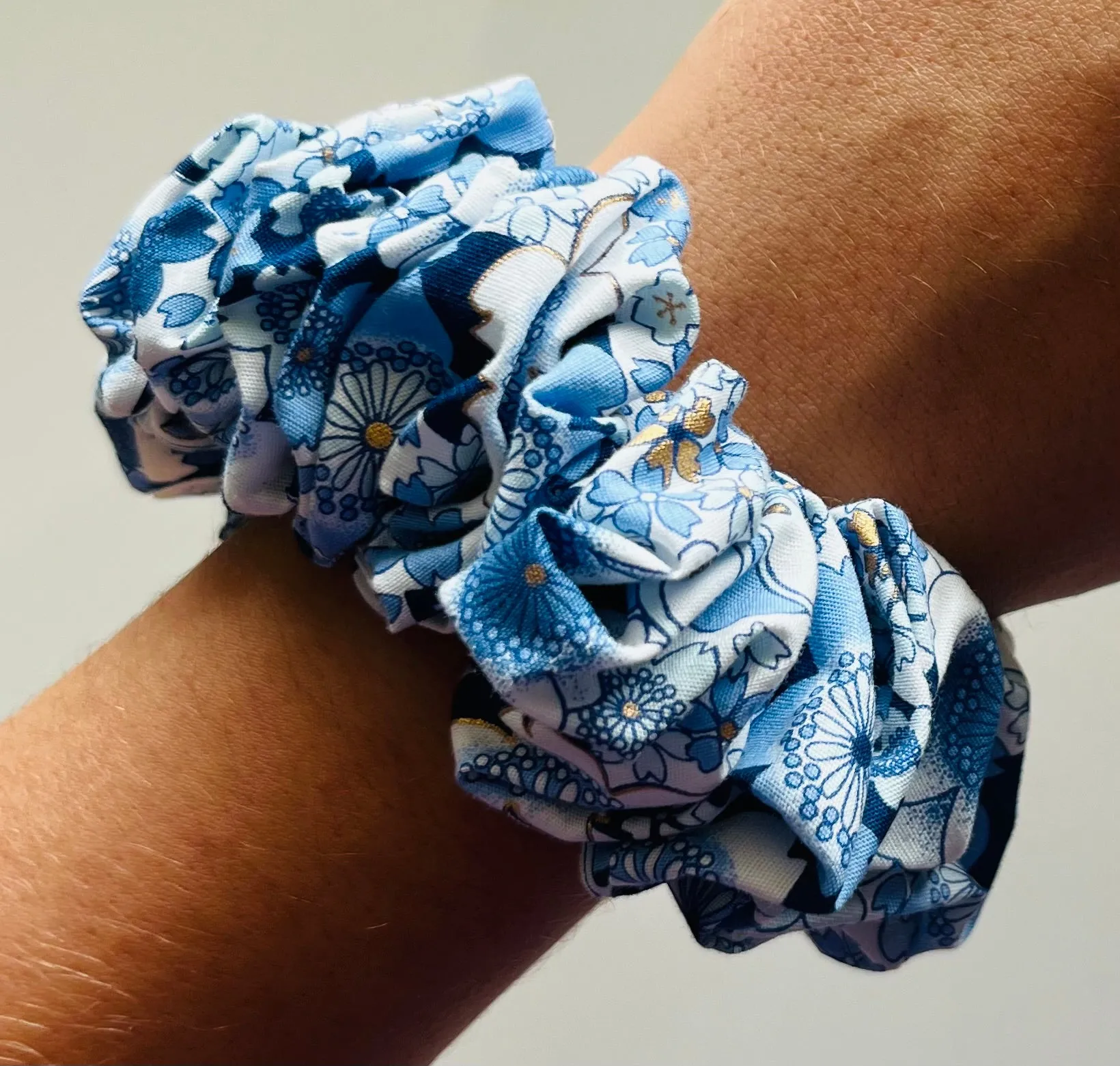 Vintage Blue Scrunchie