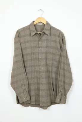 Vintage Brown Pattern Button-Down Shirt