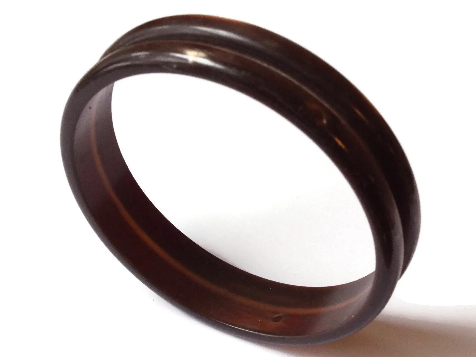 Vintage Brown Plastic Bangle Bracelet