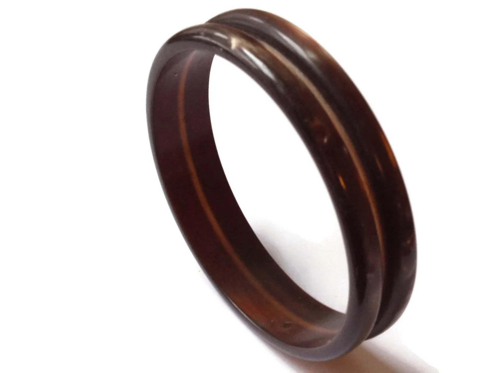 Vintage Brown Plastic Bangle Bracelet