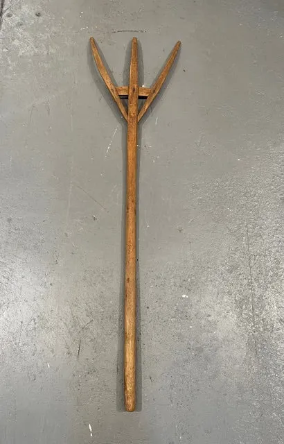 Vintage  European Wooden Hay Fork # 6599