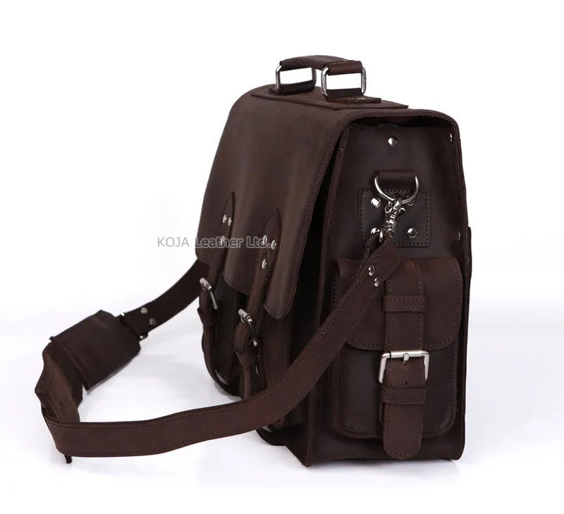 Vintage Genuine Horse Leather Travel Bag - High Quality Messenger