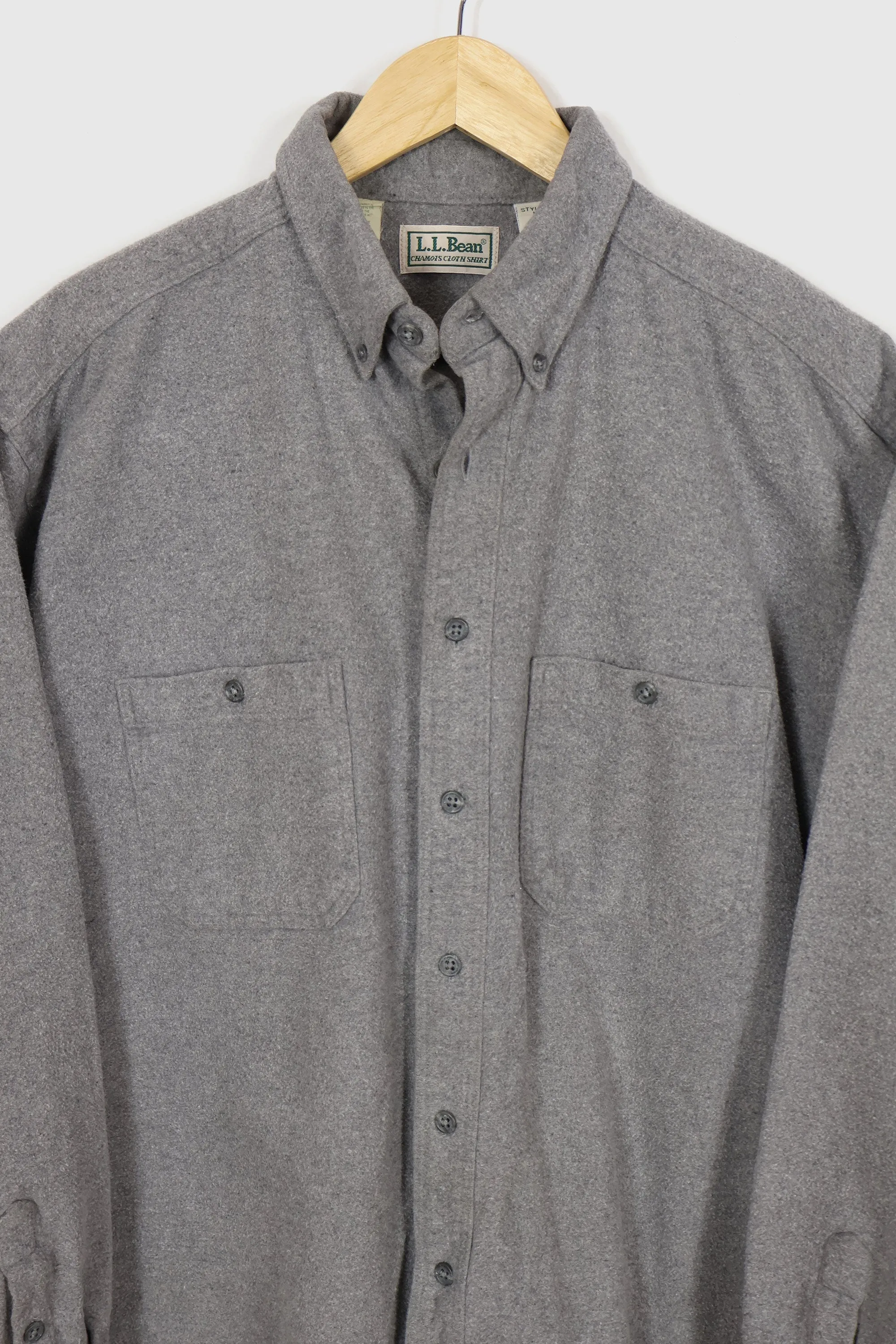 Vintage L.L. Bean Grey Flannel Button-Down Shirt