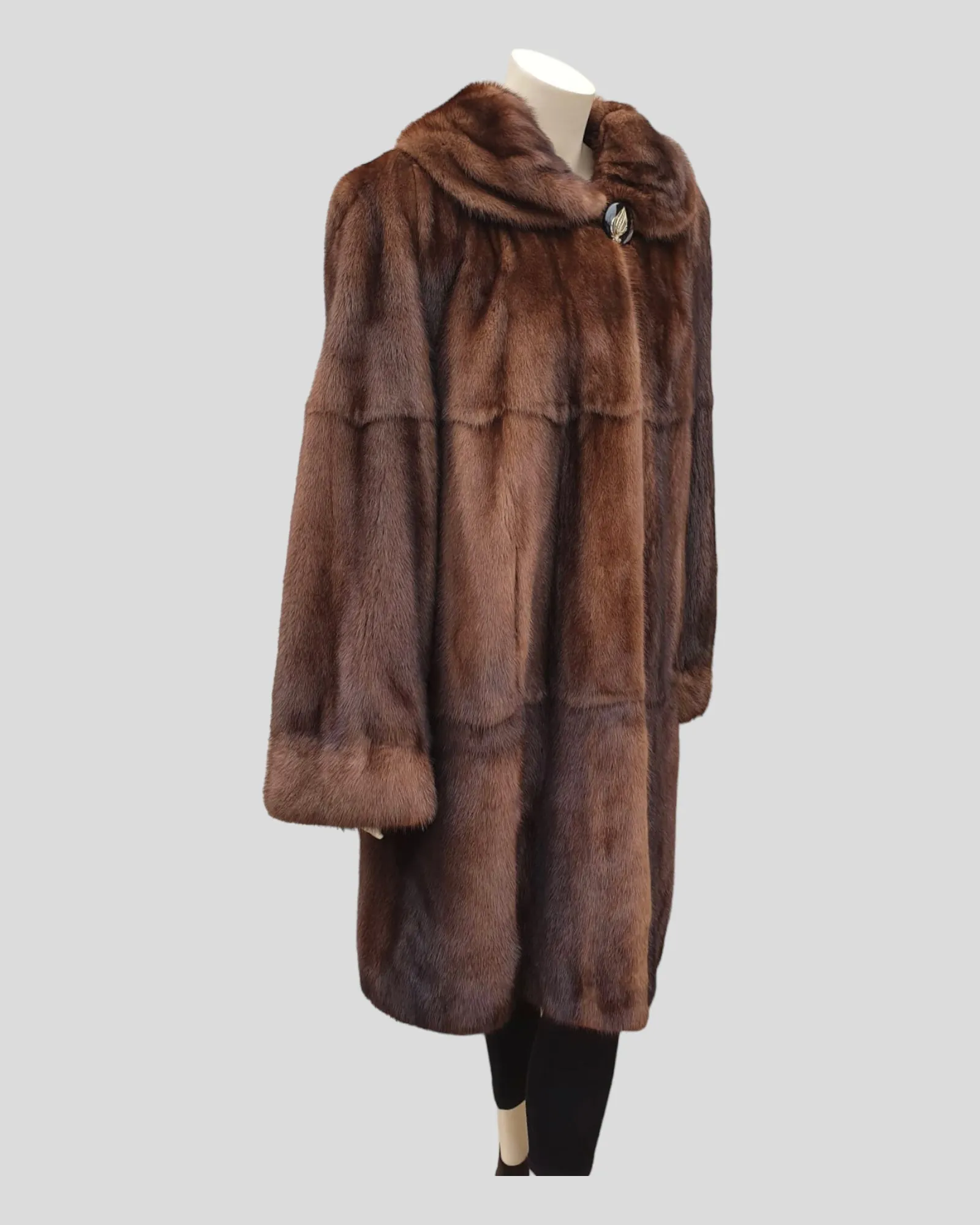 Vintage Mahogany Mink Fur ⅞ Coat -L