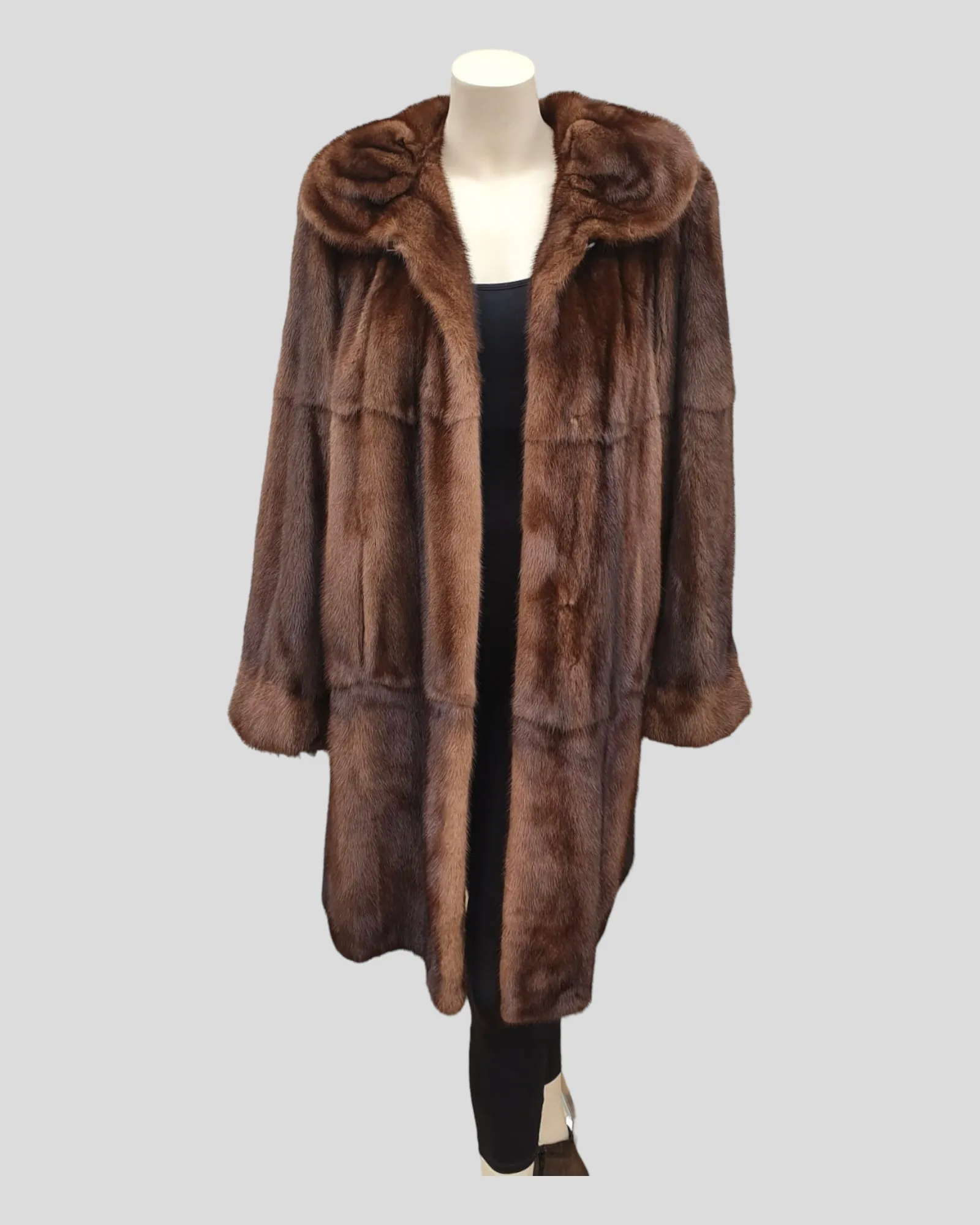 Vintage Mahogany Mink Fur ⅞ Coat -L