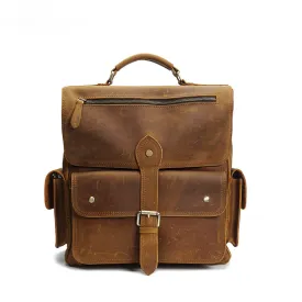 Vintage Men's Leather Computer Backpack P8057