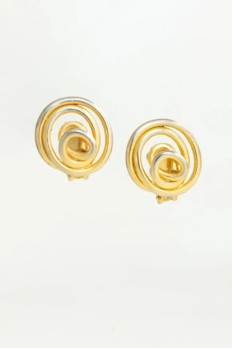 Vintage Norma Jean Gold Swirl Clip-On Earrings