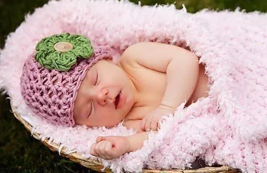 Vintage Pink Newborn Beanie Hat