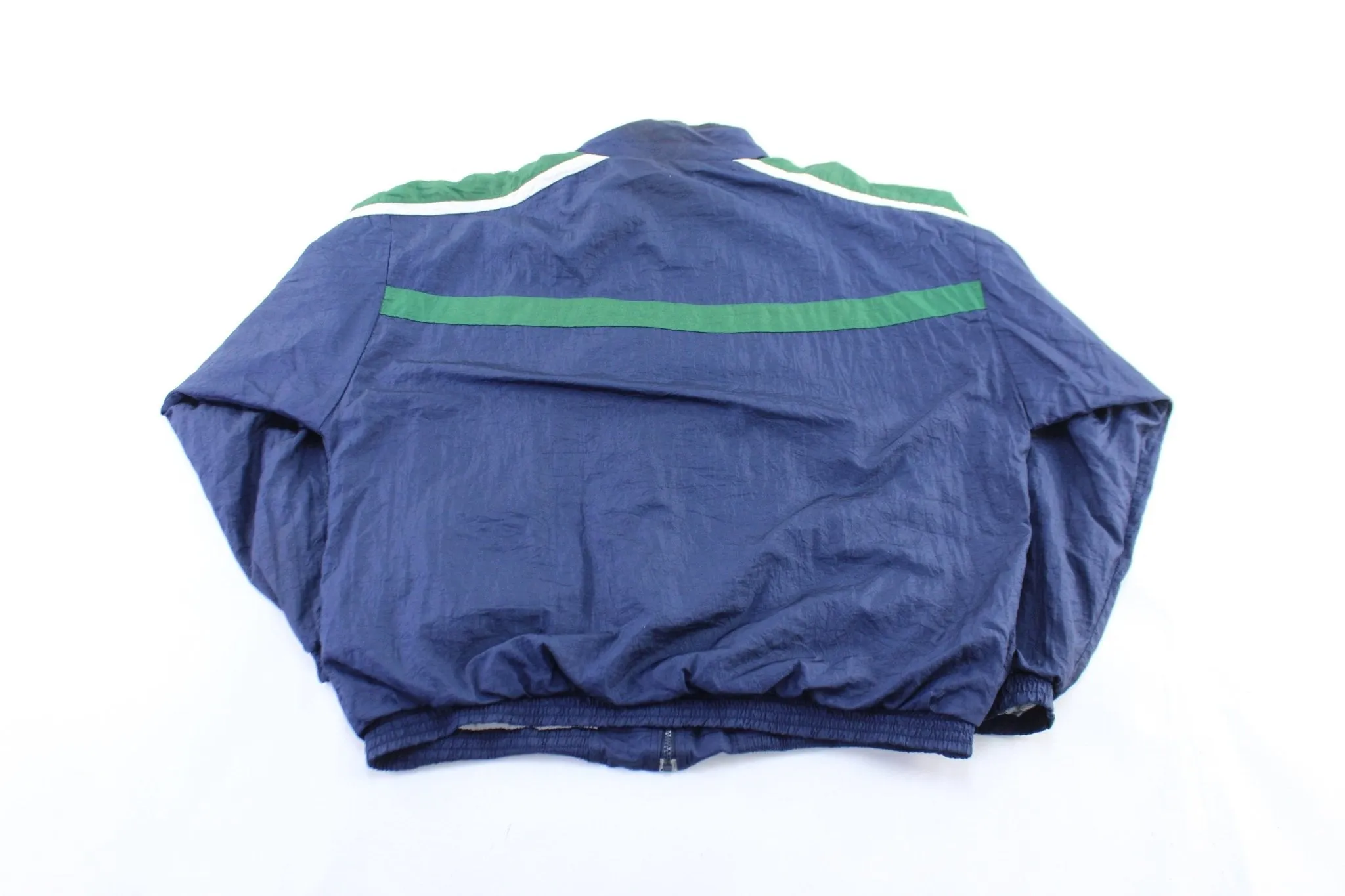 Vintage Reebok Embroidered Logo Blue, Green, & White Zip Up Jacket