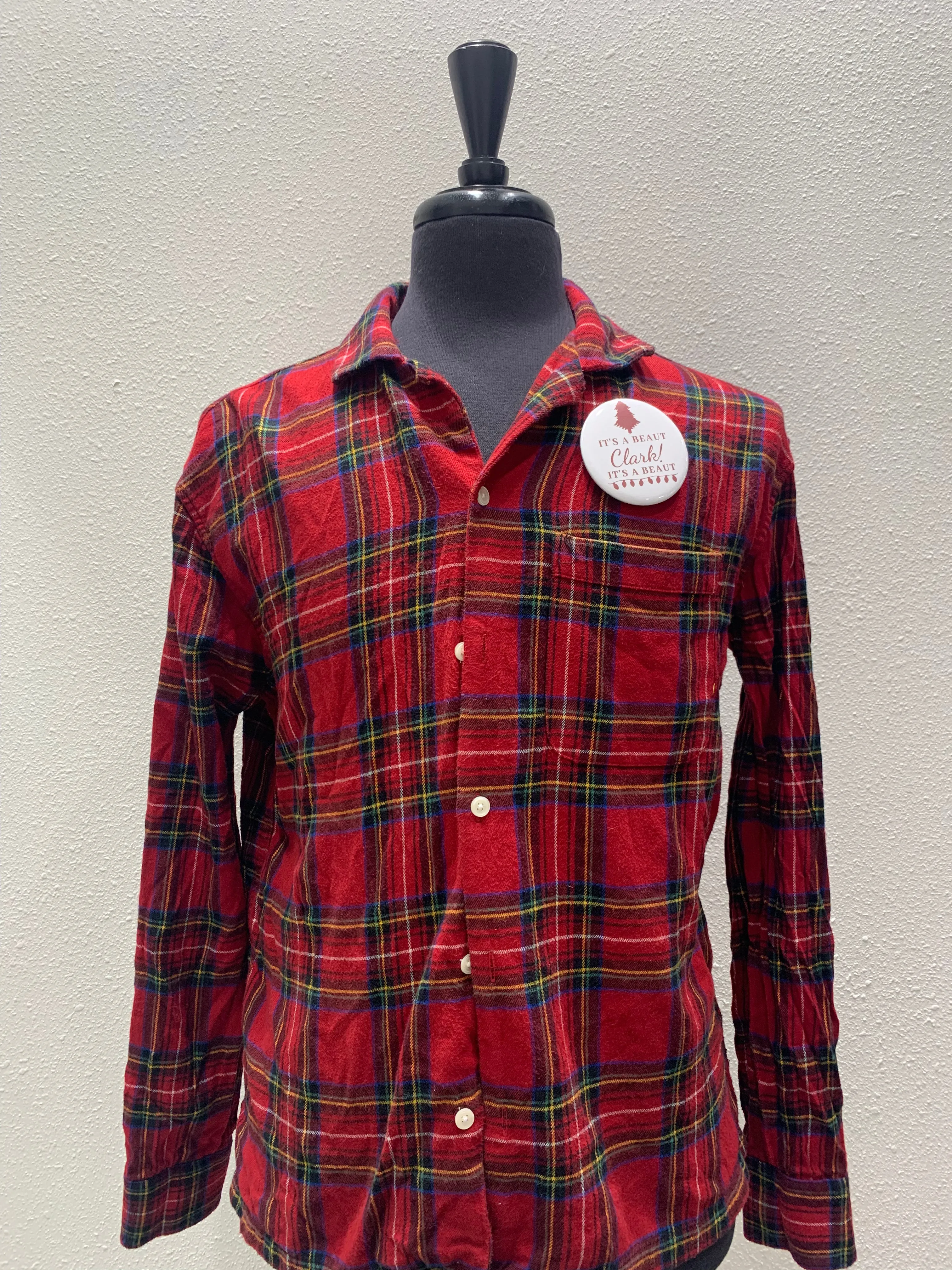 Vintage Repurposed Merry Christmas Flannel