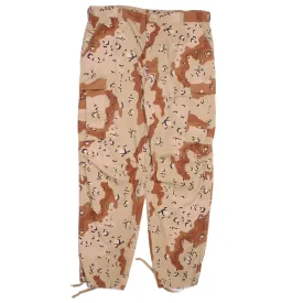 VINTAGE US ARMY COMBAT TROUSERS PANTS DESERT CAMOUFLAGE PATTERN 1990 LARGE REGULAR CHOCOLATE CHIP