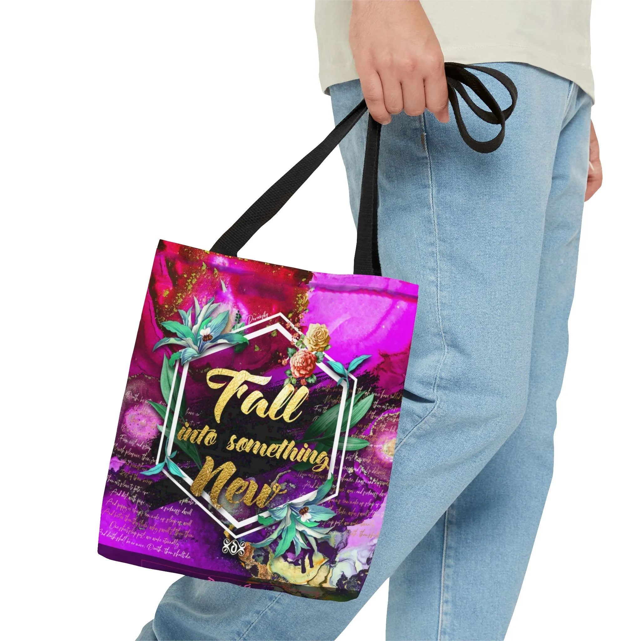 Violet Floral Print Bag Embrace Spring Vibes Shop Floral Print Tote Bag Fuchsia Canvas Handbag | FSN03