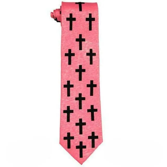 Vittorio Farina Men's Religious Satin Necktie & Pocket Square