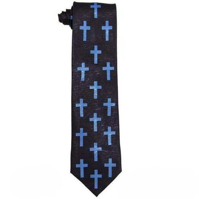 Vittorio Farina Men's Religious Satin Necktie & Pocket Square