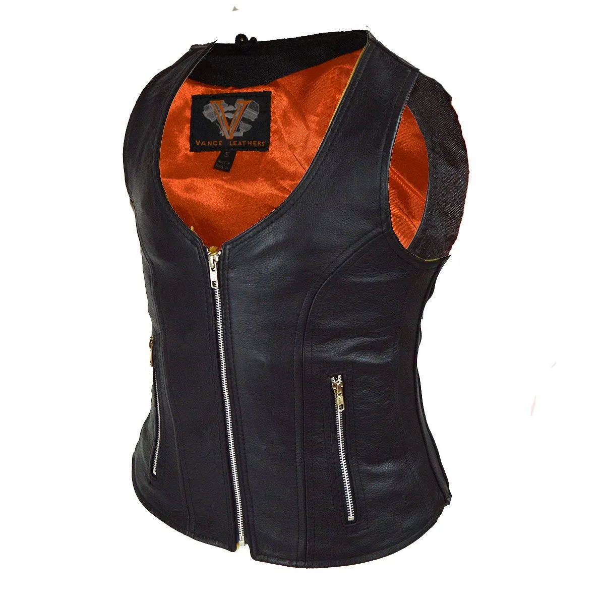 VL1030 Ladies Plain Side Zipper Vest with Zip Pockets