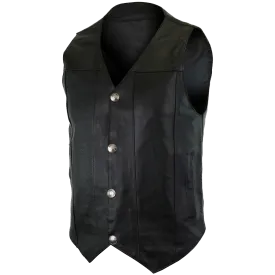 VL906 Premium Cowhide Leather Plain Side Buffalo Nickel Vest