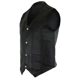 VL917 Vance Leather Men's Concealment Leather Plain Side Vest