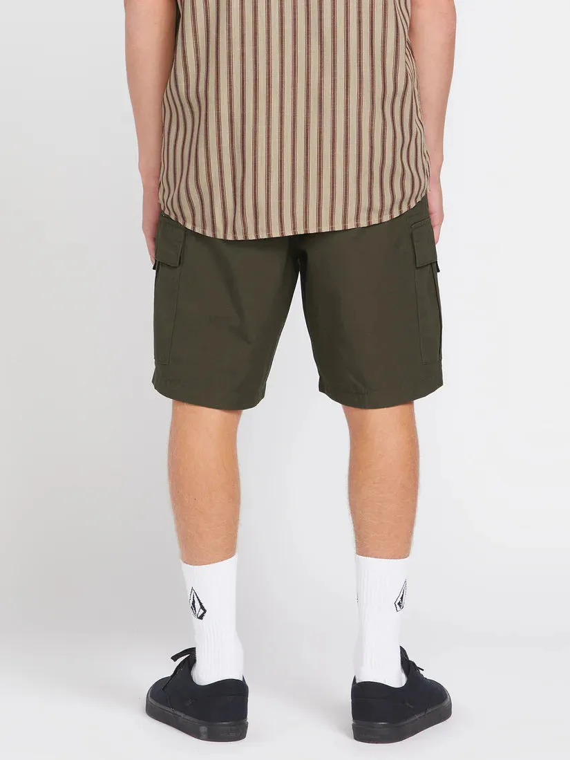 Volcom Mens March Cargo Elastic Waist Short