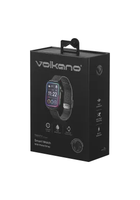 Volkano Trinity series Smartwatch with Metal Mesh strap - Black