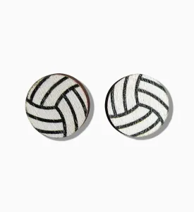 Volleyball Wood Stud Earrings