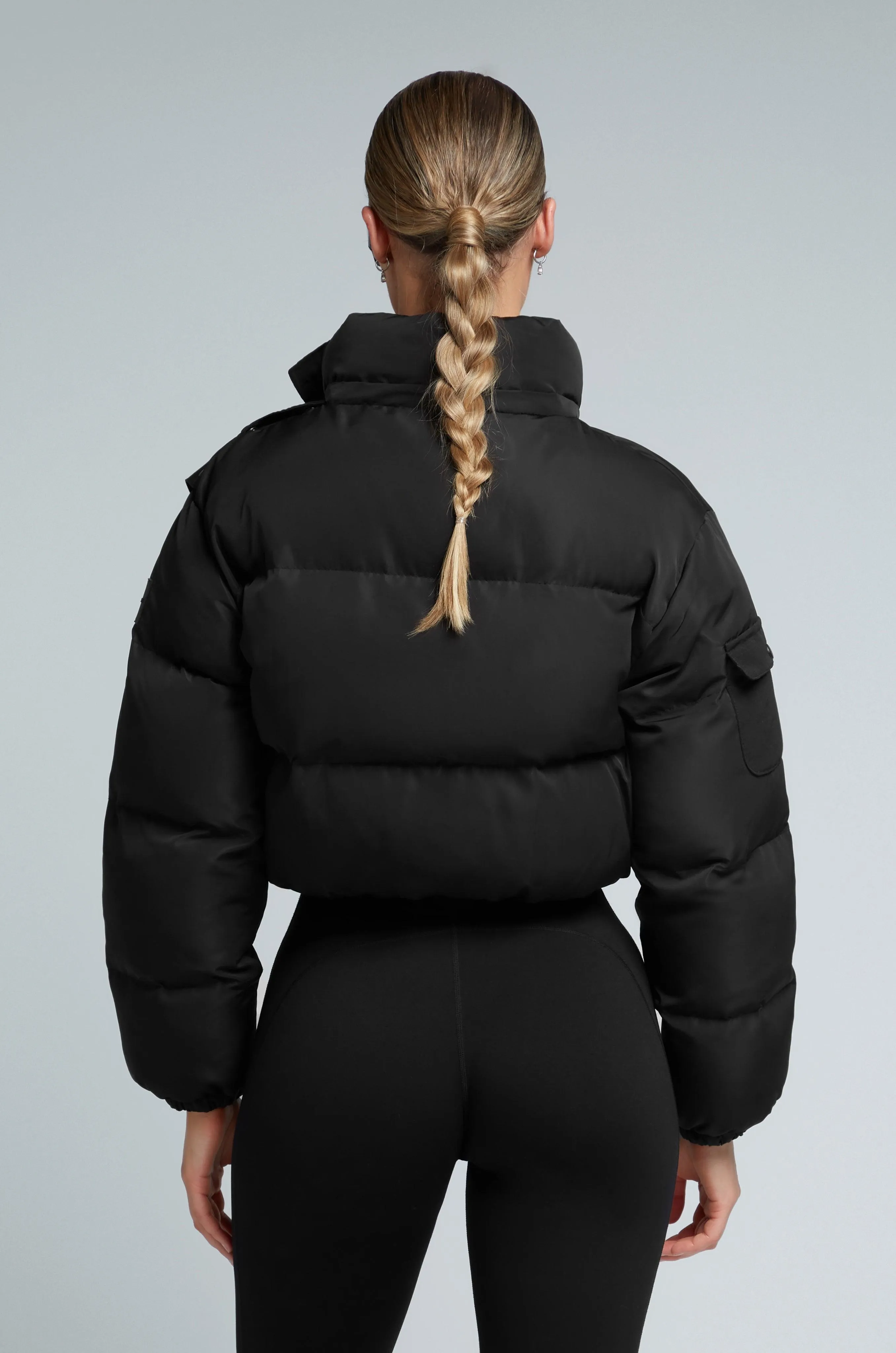 W23/24 KG Cropped Puffer Jacket - Black