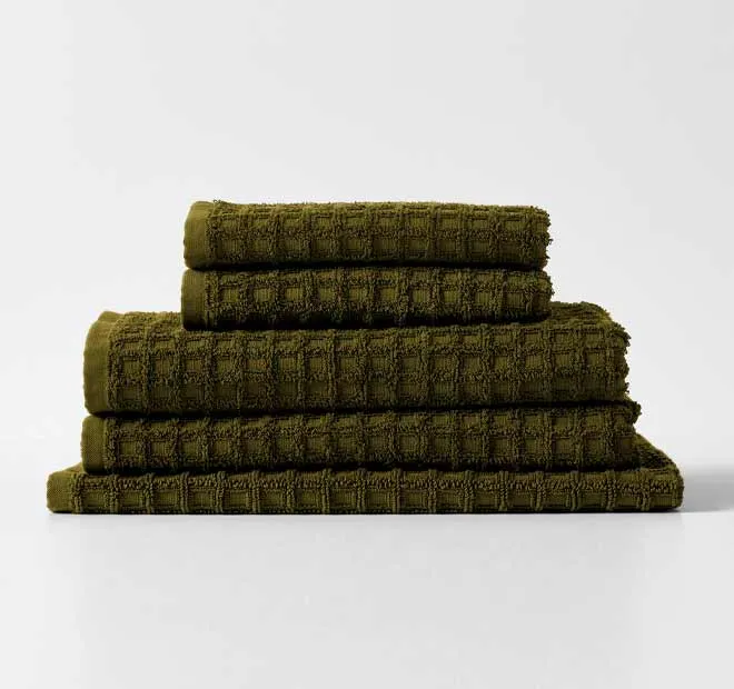 Waffle 840GSM Cotton Bath Mat Khaki