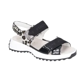 Waldlaufer 719002 401 434 H-Trixi Sports Black Multi Womens Wide Fitting Touch Fastening Sandals